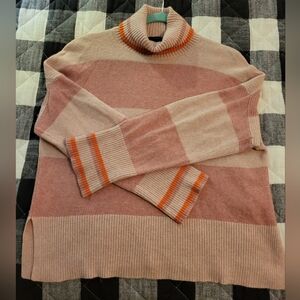 Striped turtleneck sweater